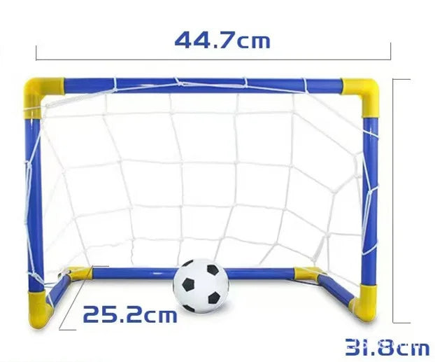 Portable Indoor/Outdoor Toy Football Goal Set44x25cm - Micro Soccer Net Pump&Ball Lightweight Kids Training Park Beach Games