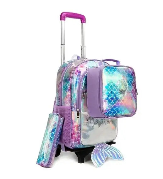 School Wheeled backpack Bag School bag with wheels Trolley Satchel bag Kids School Rolling backpack for girls School Trolley Bag