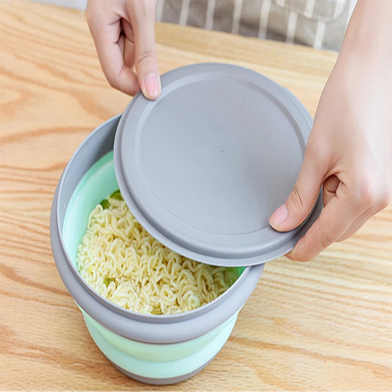 3Pcs/Set Bowl Sets Silicone Folding Lunch Box Folding Bowl Portable Silicone Folding Bowl Kitchen Outdoor Camping Tableware
