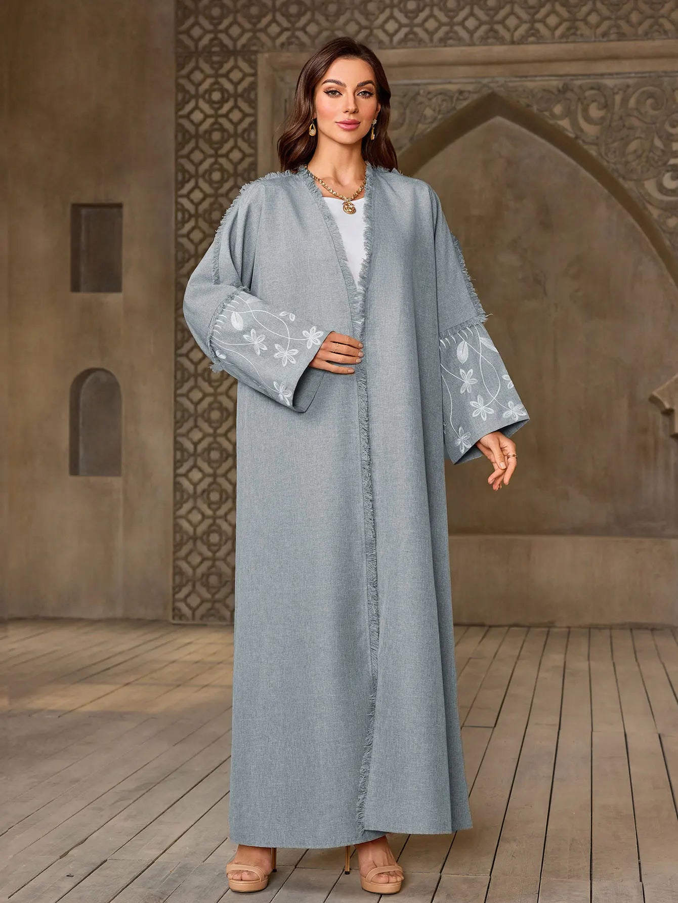 UNI Ramadan Eid Taseel Abaya Dubai Luxury Muslim Kimono Dress Kebaya Open Abayas For Women Marocain Robe Femme Musulmane