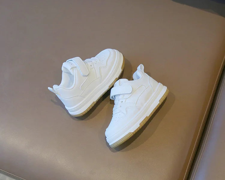 Children's White Shoes Spring and Autumn Kid's Sports Shoes Anti slip Lightweight Boys Board Shoes Soft Sole Baby Casual Shoes - Belvar