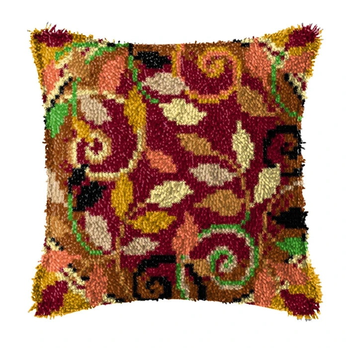 Smyrna Flower Latch Hook Kit Mats Cushion Pillow DIY Crafts Simple Cushion Embroidery Latch Hook Rug Needlework Button Packages