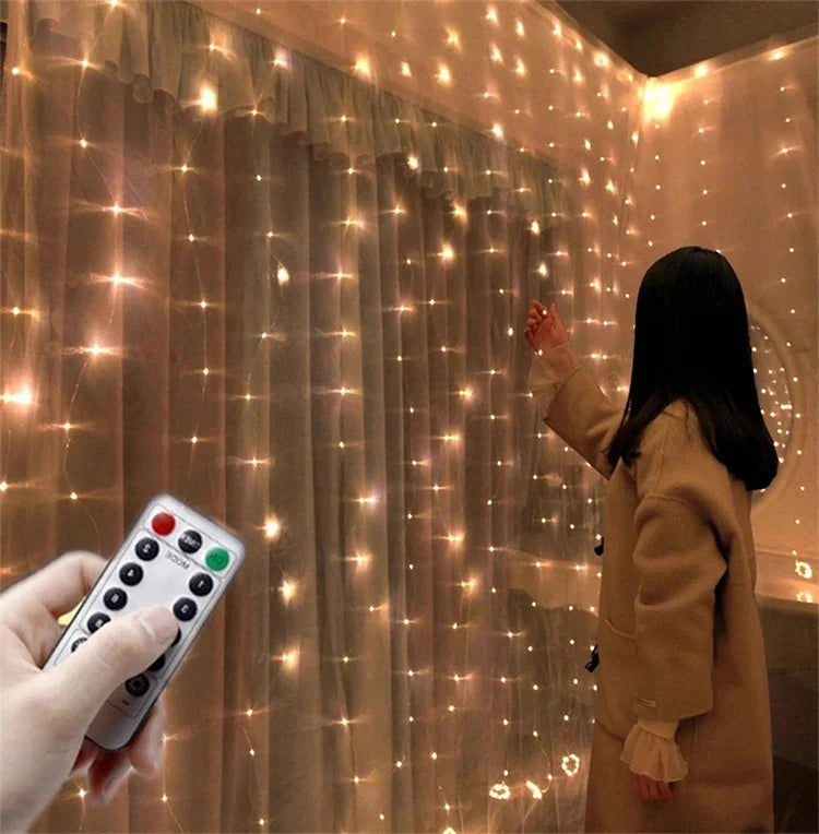 3M 300 LED Curtain String Light Garland Party Backdrop Adult Kids Birthday Wedding Decoration Bachelorette Anniversary Supplies