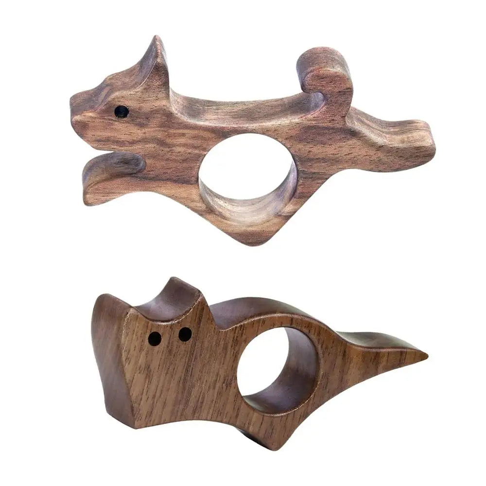 1pcs Wooden mini Cat Dog Reading Bookmarks Rings School Supplies Student Pages Guide Marking Sign Book Page Holder