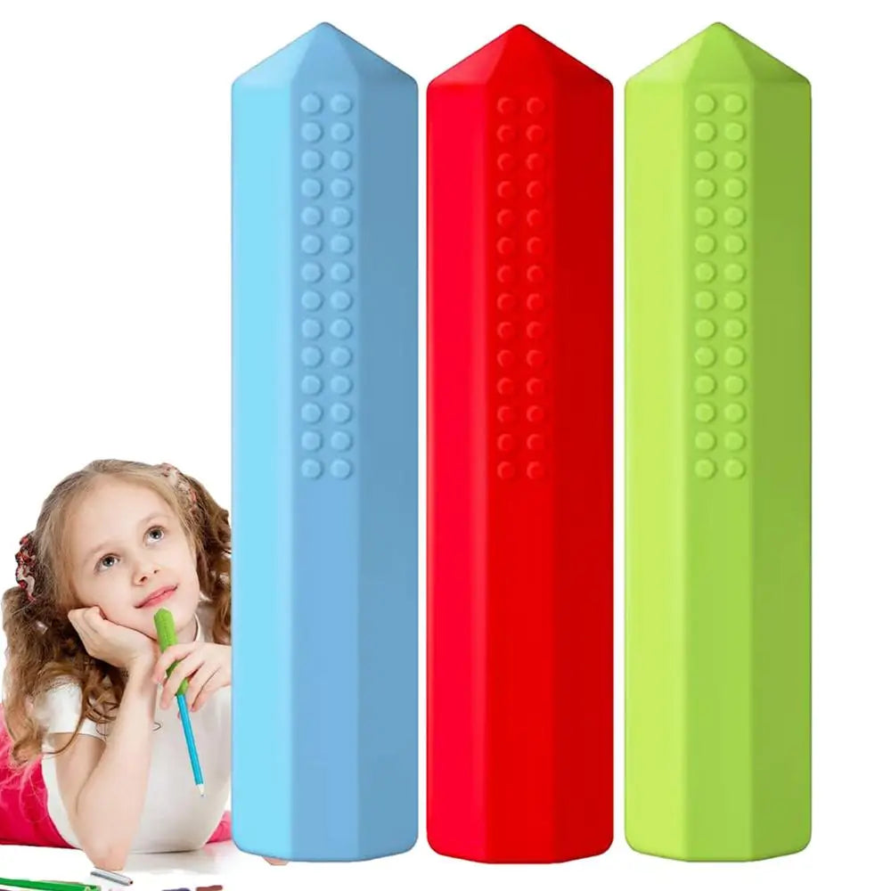 3pcs Silicone Pencil Cap Sensory Oral Motor Chew Aid Topper for Eraser Teether Caps Pencils Silica Gel Cute Decoration