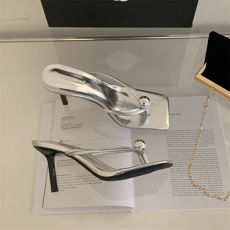 Women High Heels Slippers Designer Heeled Sandals Elegant Shoes Woman Summer 2025 Trend Fashion Fliop Flops Casual Slides Mujer - Belvar
