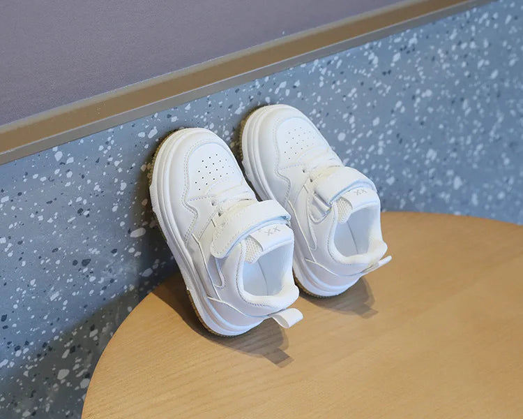 Children's White Shoes Spring and Autumn Kid's Sports Shoes Anti slip Lightweight Boys Board Shoes Soft Sole Baby Casual Shoes - Belvar