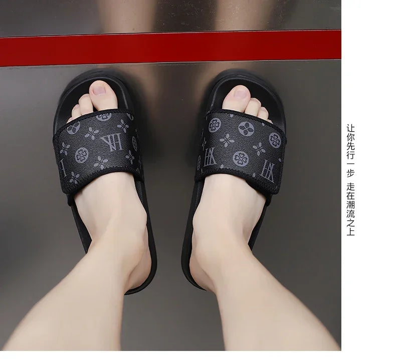 Slides Shoes for Men 2024 Slippers House Man Comfortable Men's Sandal Living Room Slippers Walk Around Home Flip Flop Slipper - Belvar