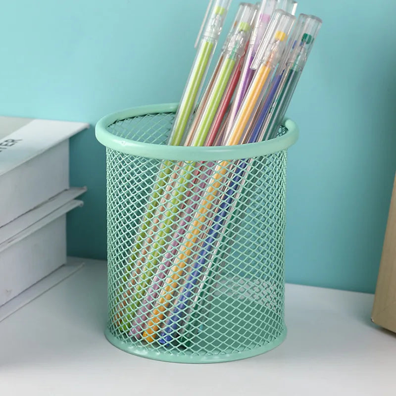 1Pcs New Pencil Holder Office Desk Metal Mesh Square Pen Pot Cup Case Container Organiser Durable Pencil Case
