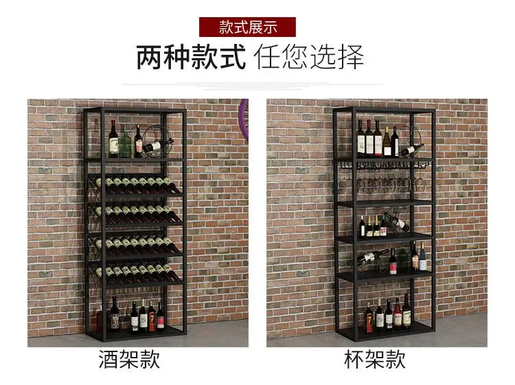 Kitchen Industrial Bar Cabinet Houses Wedding Iron Stackable Handmade Design Display Wine Rack Column Armadietto Cube Furniture