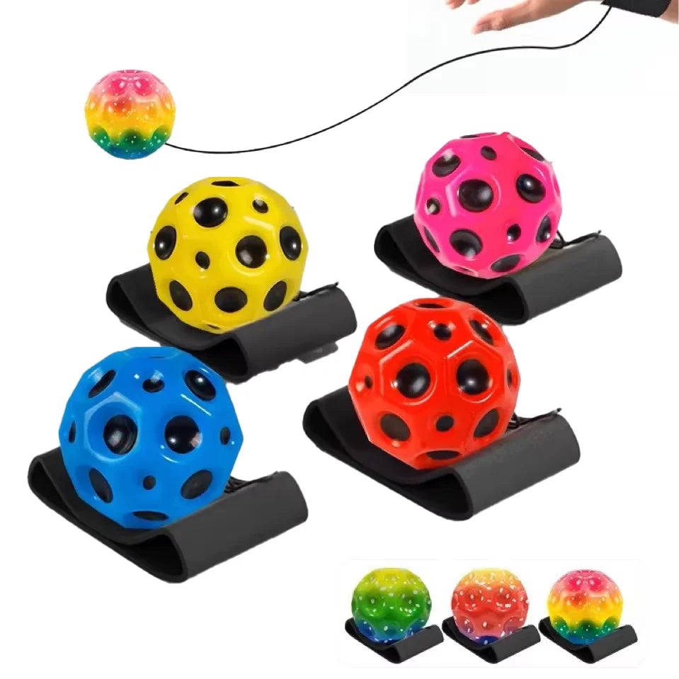 Unpress Toys Wrist High Elastic Hole Hole Moon Stone Foam Swing Ball Children Adult Sports Gifts