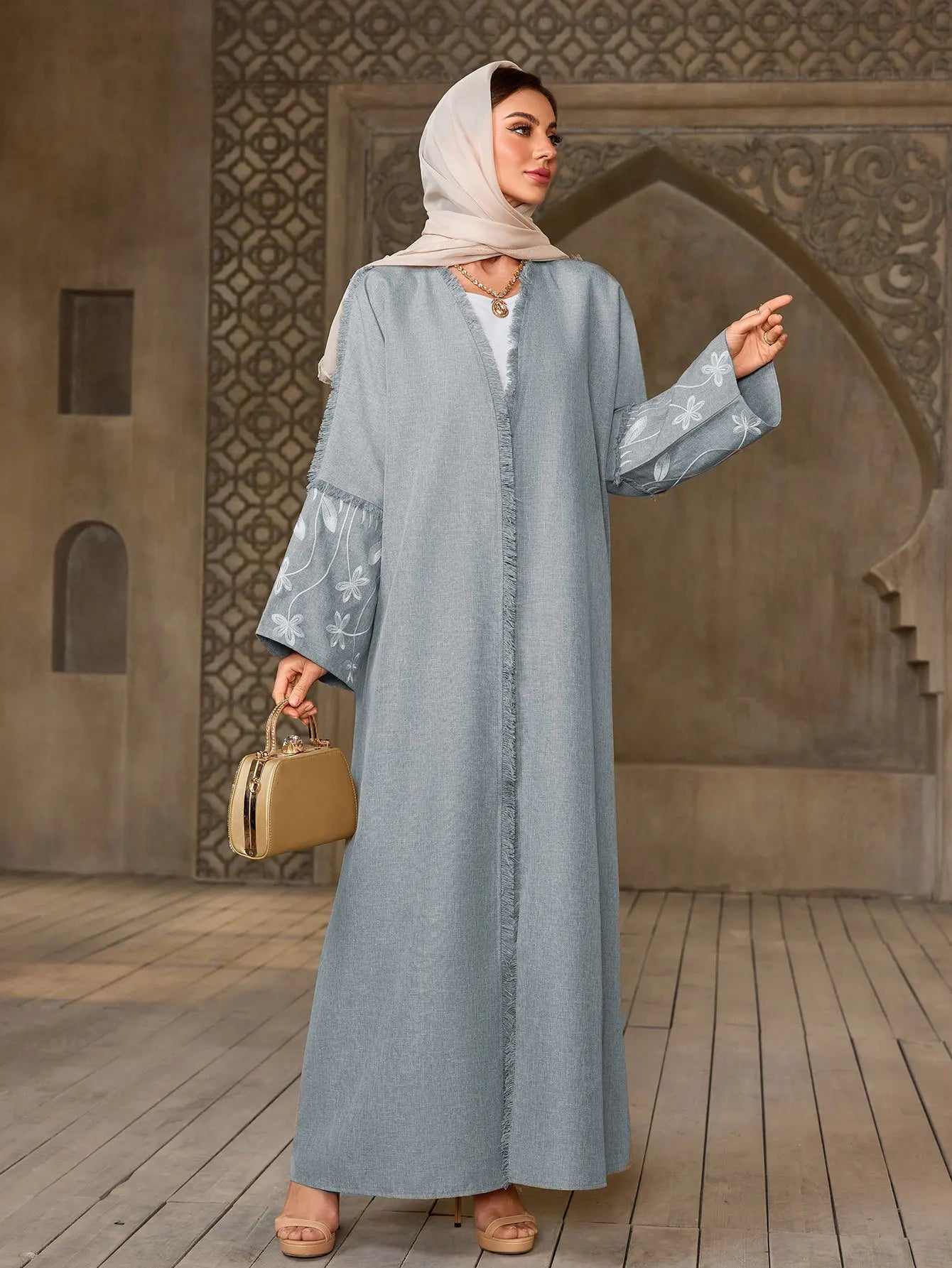 UNI Ramadan Eid Taseel Abaya Dubai Luxury Muslim Kimono Dress Kebaya Open Abayas For Women Marocain Robe Femme Musulmane