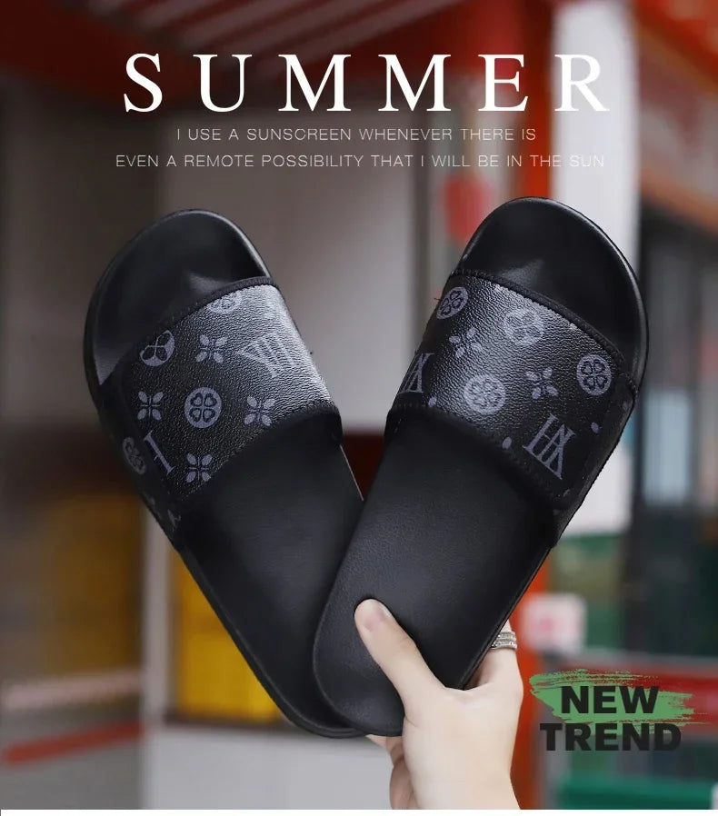 Slides Shoes for Men 2024 Slippers House Man Comfortable Men's Sandal Living Room Slippers Walk Around Home Flip Flop Slipper - Belvar