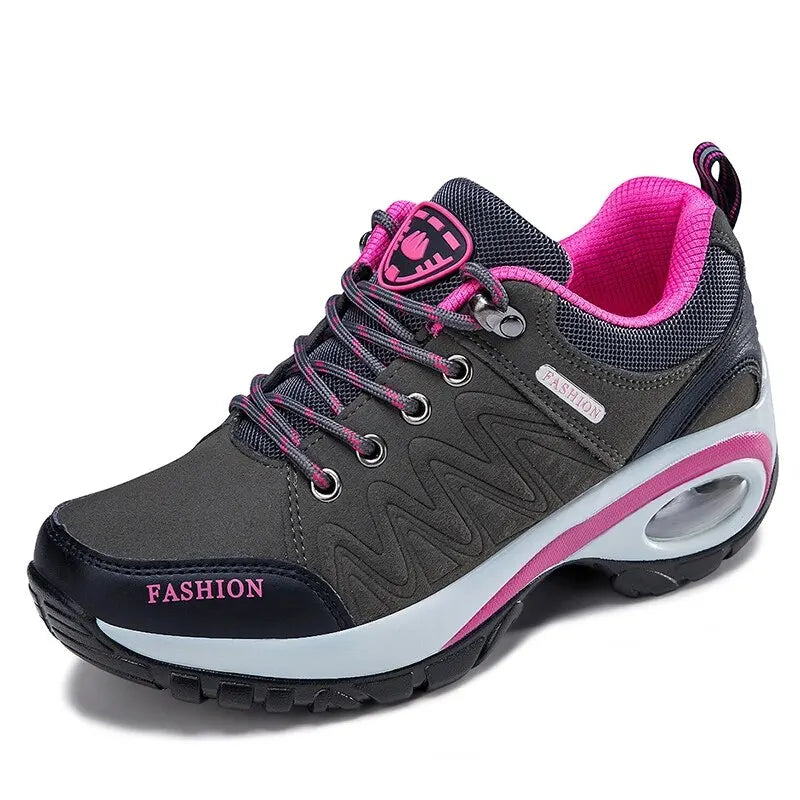 Ladies Sneakers Comfortable Breathable Platform Shoes Fashion Lace Up Female Casual Shoes for Women Outdoor Short Boots - Belvar