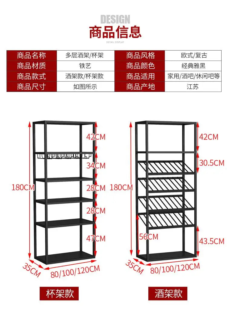 Kitchen Industrial Bar Cabinet Houses Wedding Iron Stackable Handmade Design Display Wine Rack Column Armadietto Cube Furniture
