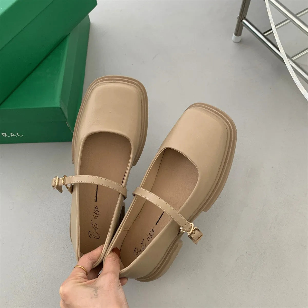 Korean Shoes Female Footwear Square Toe British Style Oxfords Women's 2025 Dress Comfortable Preppy Leather Retro Summer New Med - Belvar