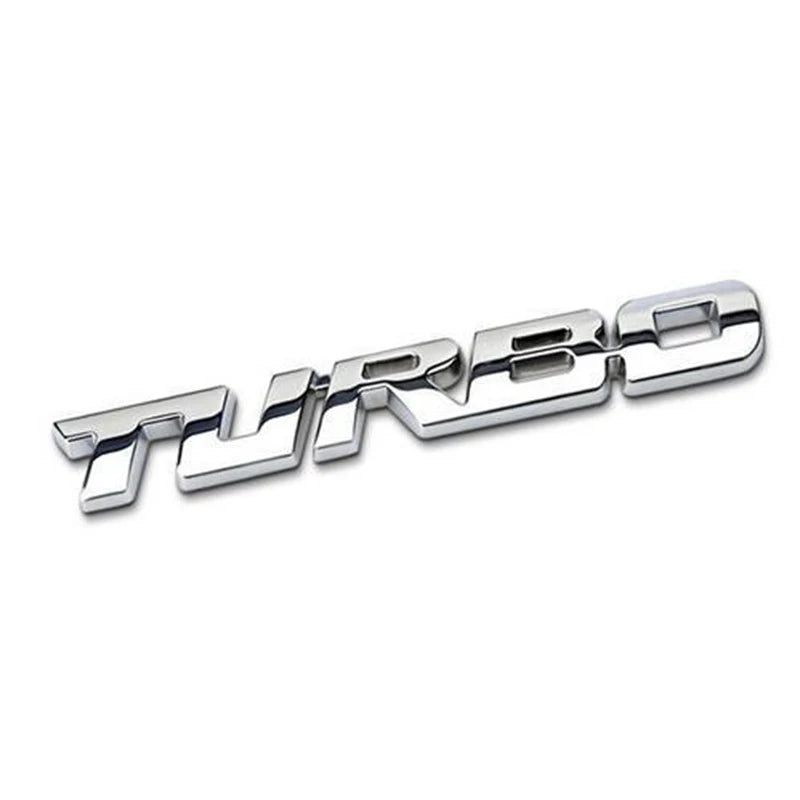 Turbo car alloy sticker 3D Metal Letter Pattern Car Emblem Car Motorcycle Decal Decor Car Body Rear Tailgate 3D Car Stickers