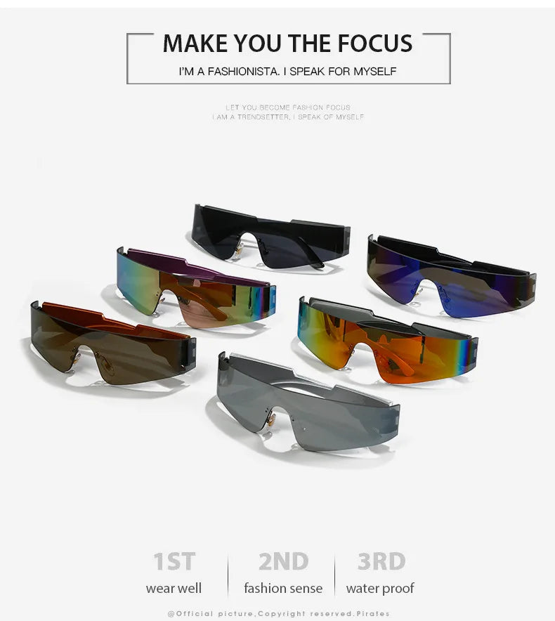2000S Aesthetic Y2K Sunglasses Men One Piece Sports Sun Glasses Women Vintage Wrap Around Shades Fashion Punk Goggle Eyewear