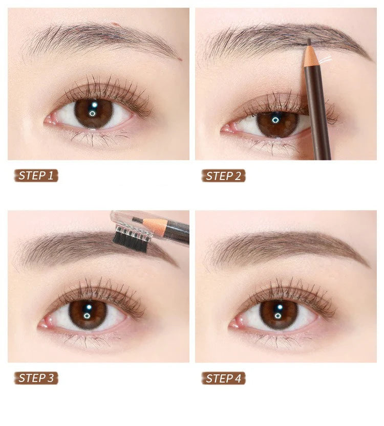 1/3/5/10pcs Ultra-fine Eyebrow Pencil 2mm Line Smooth Soft Eyebrow Pencil Brown Waterproof Long Lasting Make-up Pen with Brush