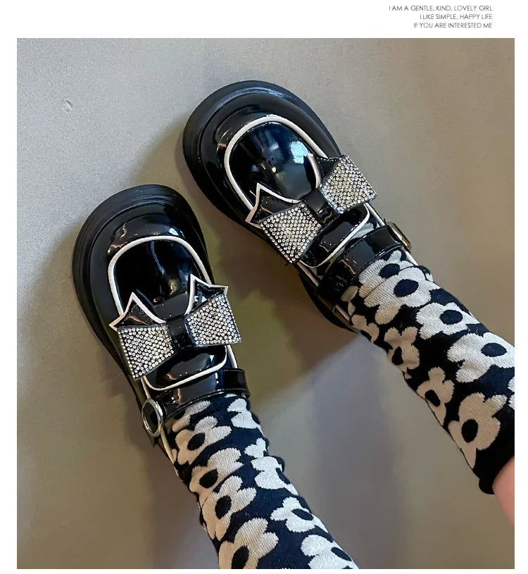 Kids Casual Shoes Children‘s Leather Shoes for Toddlers Girls Party Flats Kids Loafers Bowtie Shoes for Kids Girls Lolita Shoes - Belvar