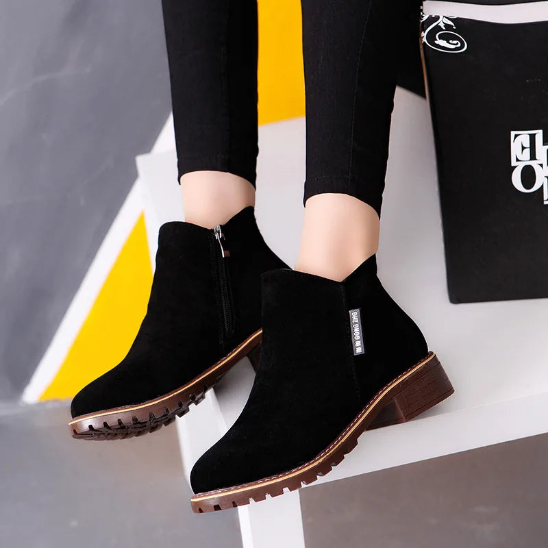 Shoes Women 2022 Fashion Thick Sole Ankle Boots Comfortable Plus Size Snow Boots for Women Female Platform Boots Botas De Mujer - Belvar