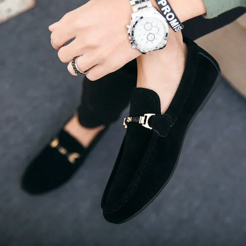 Men'S Loafers Slip-Ons Walking Shoes Soft High Quality Flats Male Walking Shoes Suede Casual Loafers Summer Beach Shoes - Belvar