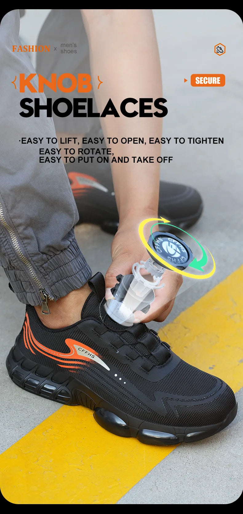 Work Shoes for Men Slip Resistant Comfortable Cushioned Insoles Safety Toe Lightweight Sneakers Anti-smash Industrial Shoes - Belvar