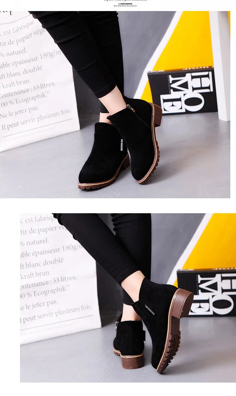 Shoes Women 2022 Fashion Thick Sole Ankle Boots Comfortable Plus Size Snow Boots for Women Female Platform Boots Botas De Mujer - Belvar