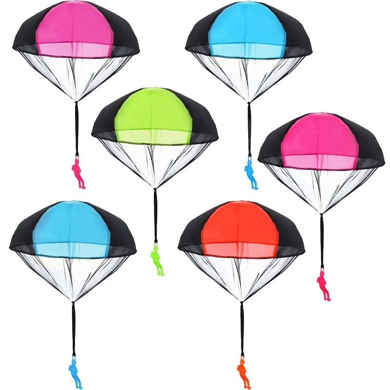 1/6 Sets Hand Throwing Parachute Kids Outdoor Funny Toys Game Play Toys for Children Fly Parachute Sport with Mini Soldier Game