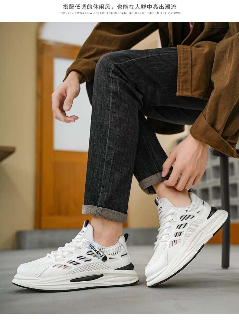 Shoes Men's 2025 Autumn New Lightweight Non-slip Fashion Trend All-match Casual Soft Bottom Shock Absorption Running Sports - Belvar