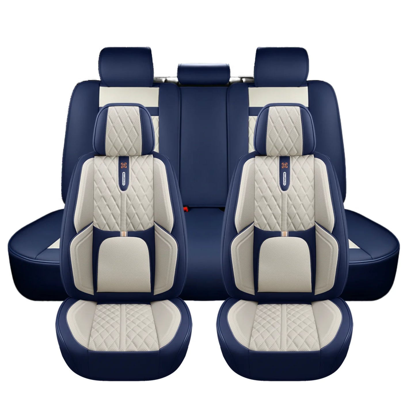 PU leather car seat cover, suitable for most 5-seat cars, split seat cover, waterproof and anti-fouling, easy installation,