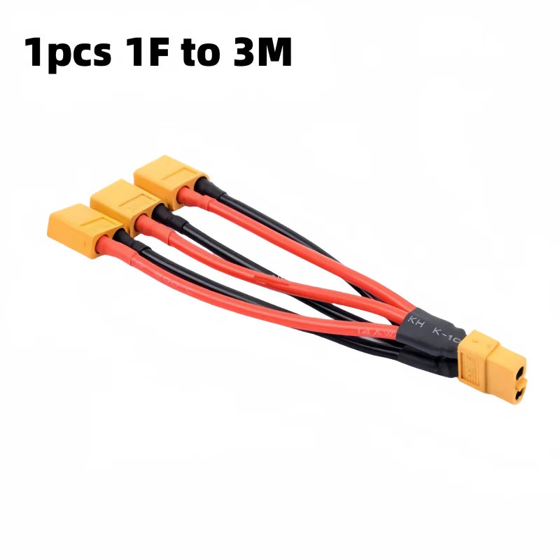 Silicon wire XT60 parallel battery connector male/female cable double extension Y splitter/RC battery motor with 3 way 14AWG