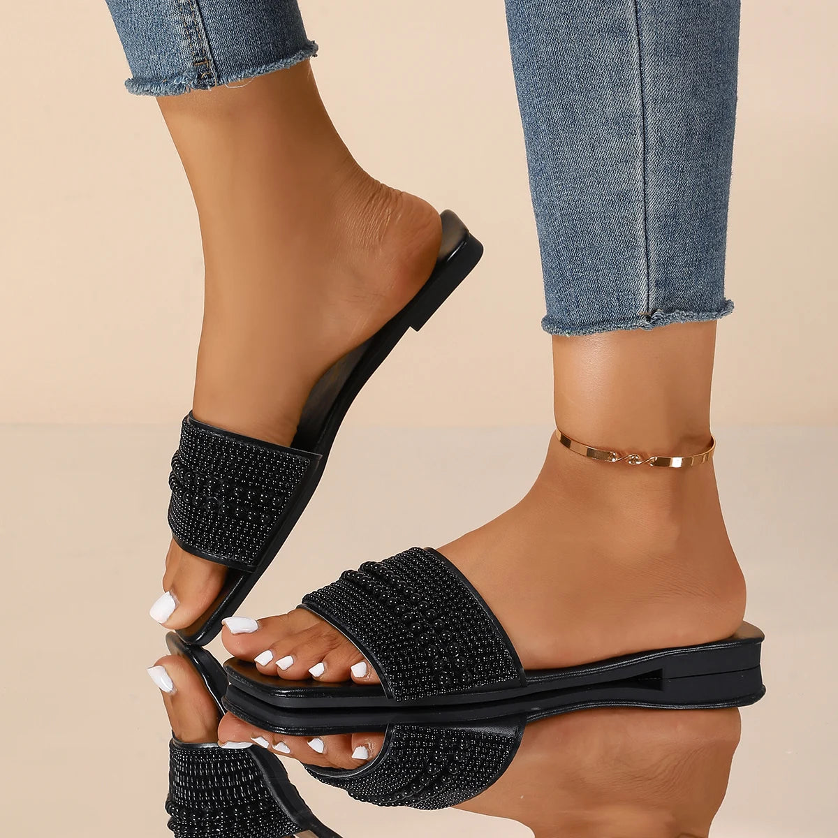 Women's slippers 2025 summer retro letters ladies open toe daily casual comfortable outdoor beach vacation flip flops plus size - Belvar