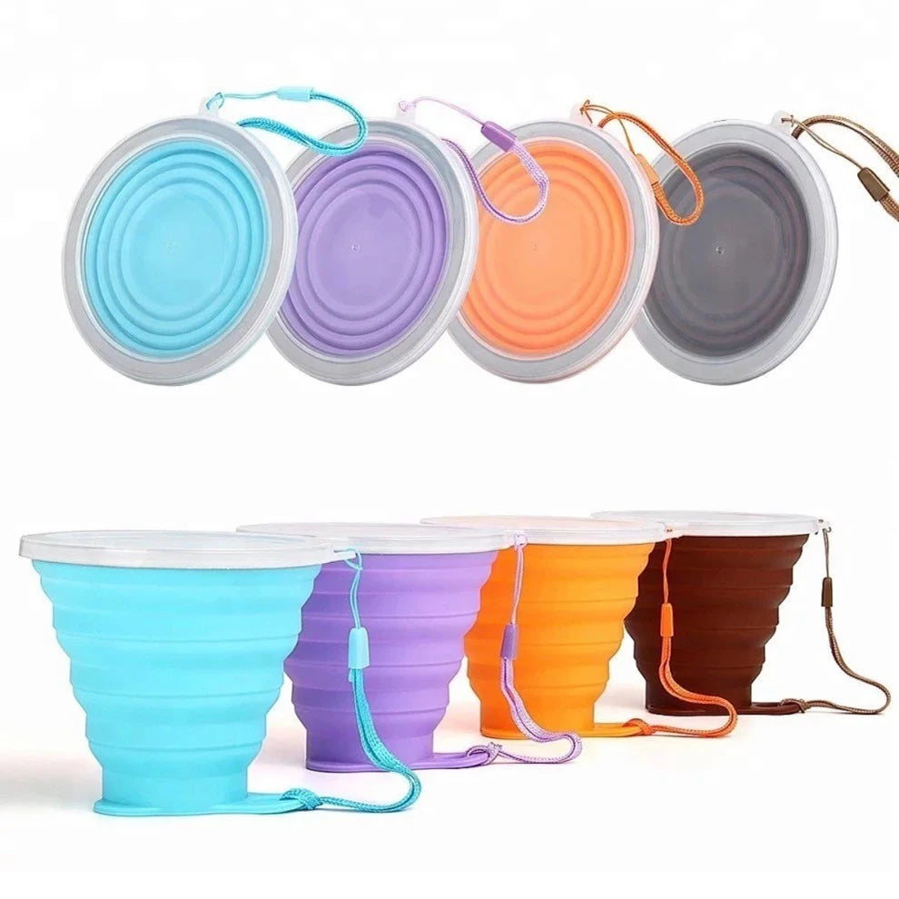 270ML Silicone Collapsible Cups for Camping Foldable Travel Water Bottle Outdoor Travel Cups for Children Reusable Folding Mug