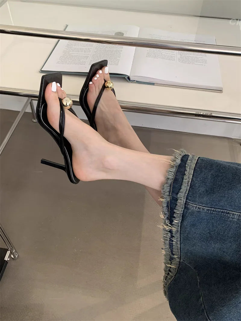 Women High Heels Slippers Designer Heeled Sandals Elegant Shoes Woman Summer 2025 Trend Fashion Fliop Flops Casual Slides Mujer - Belvar