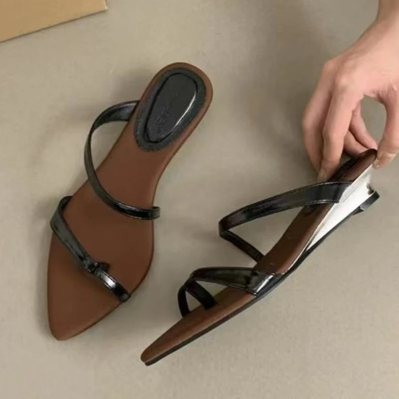 Women Slippers Designer Heeled Sandals Fashion Woman Shoes 2025 Summer New Slides Elegant Flip Flops Beach Sandalias De Mujer - Belvar