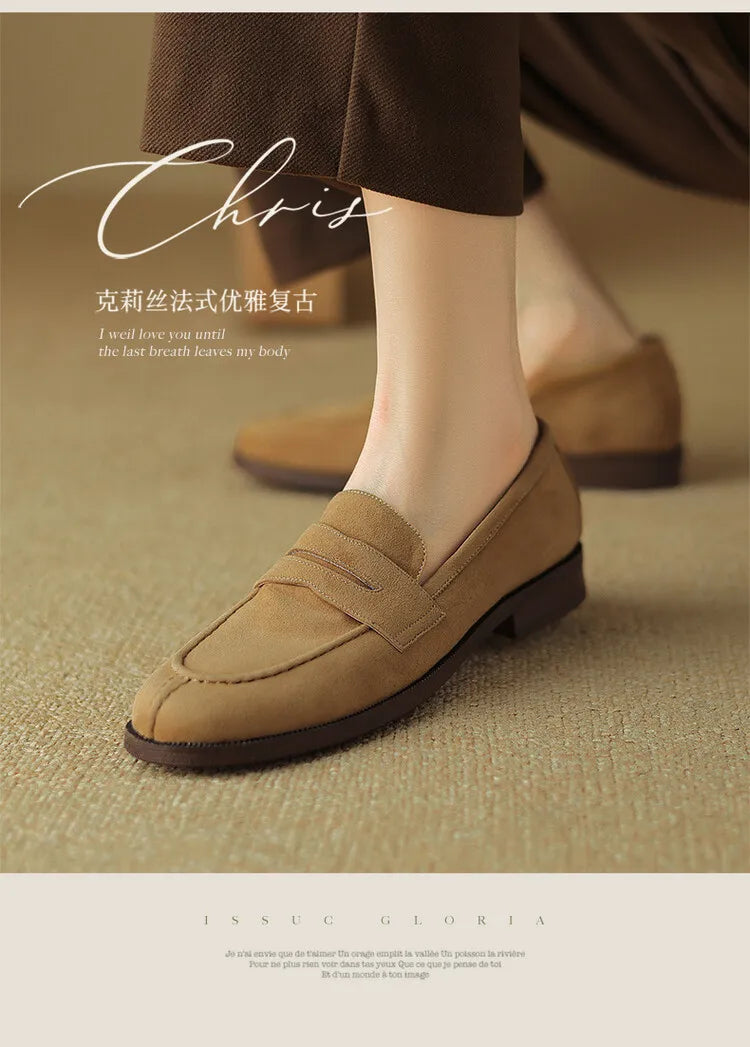 Shoes for Women 2024 Summer Brown Casual Flats Ladies Shoe Fashion Suede Loafers Soft Sole Non-Slip Feminino Zapatos Mujer - Belvar