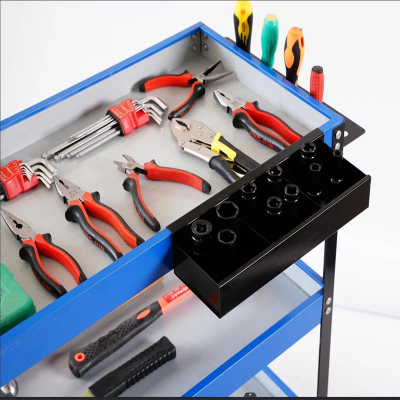 Mechanical Workshop Tools with Wheels, Tool Carts 3-layer Mobile Tool Car, Multifunctional and Heavy-duty Auto Repair Parts Car - Belvar