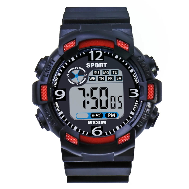 YIKAZE Men's Digital Electronic Watch Sports Glow 55mm Large Dial Student Outdoor Adventure Trend Multifunctional Watches Clock