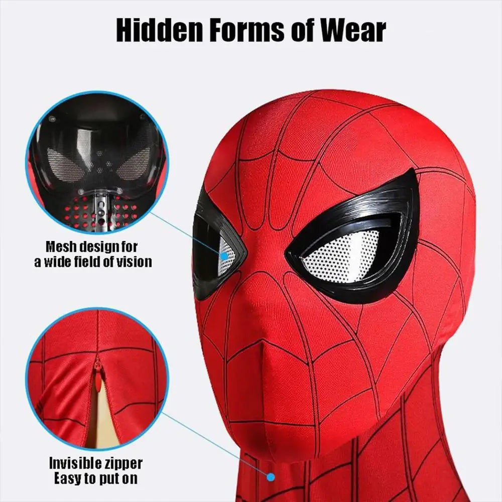 Spiderman Mask Eyes Movable Remote Control Peter Parker Spiderman toys children Halloween Cosplay Costume Mask Christmas Gifts