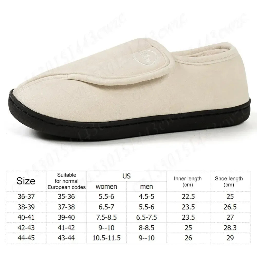 House Shoes for Men Suede Leather Slippers Non-Slip Slip-on Shoes Comfy Warm Plush Indoor/Outdoor for Diabetic Swollen Feet - Belvar