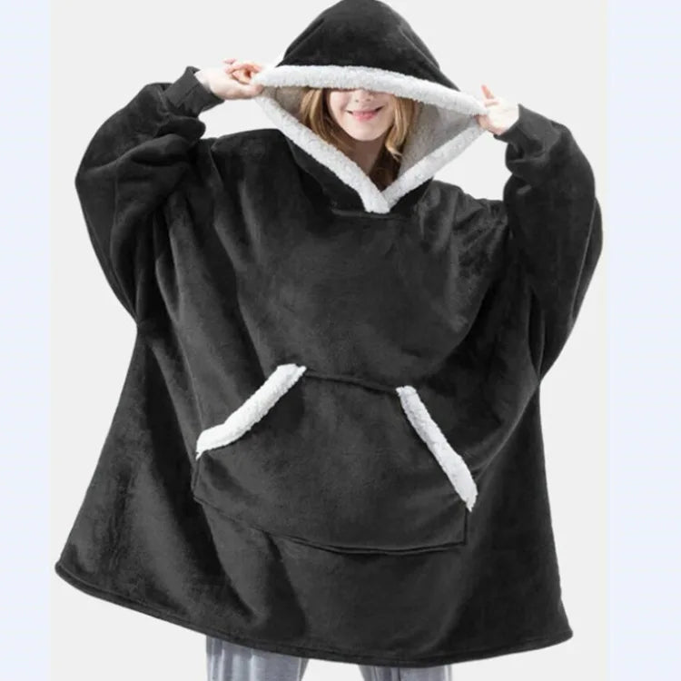 Pullover Fleece Pajamas Women's Padded and Thickened Home Cold-proof Robe Women's Couples Clothing Sweater Fleece Warm Clothes