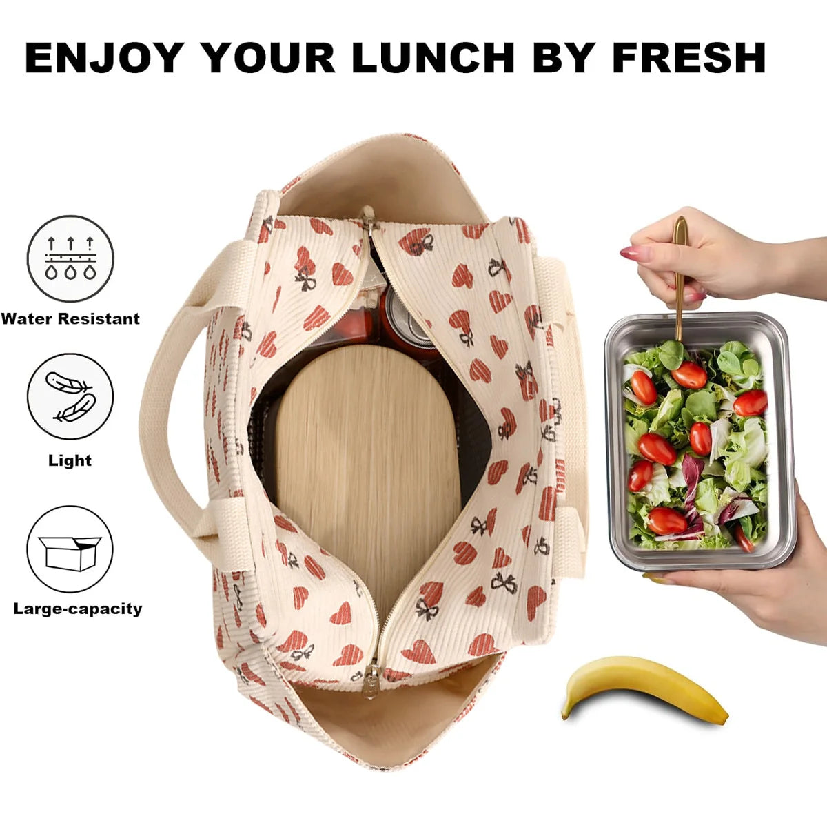 This lunch bag, insulated lunch box, reusable leak-proof large refrigerated handbag is suitable for both men and women. IA-DH