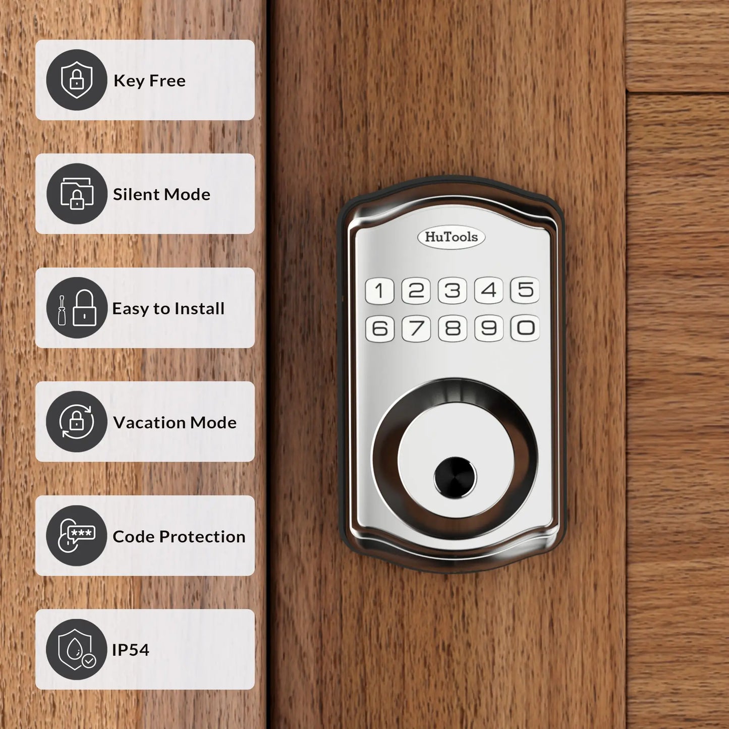 Smart Keypad Door Lock-Fingerprint Entry Door Lock Deadbolt, 20 Touch Locking And 20 User Codes, Easy To Install And Program