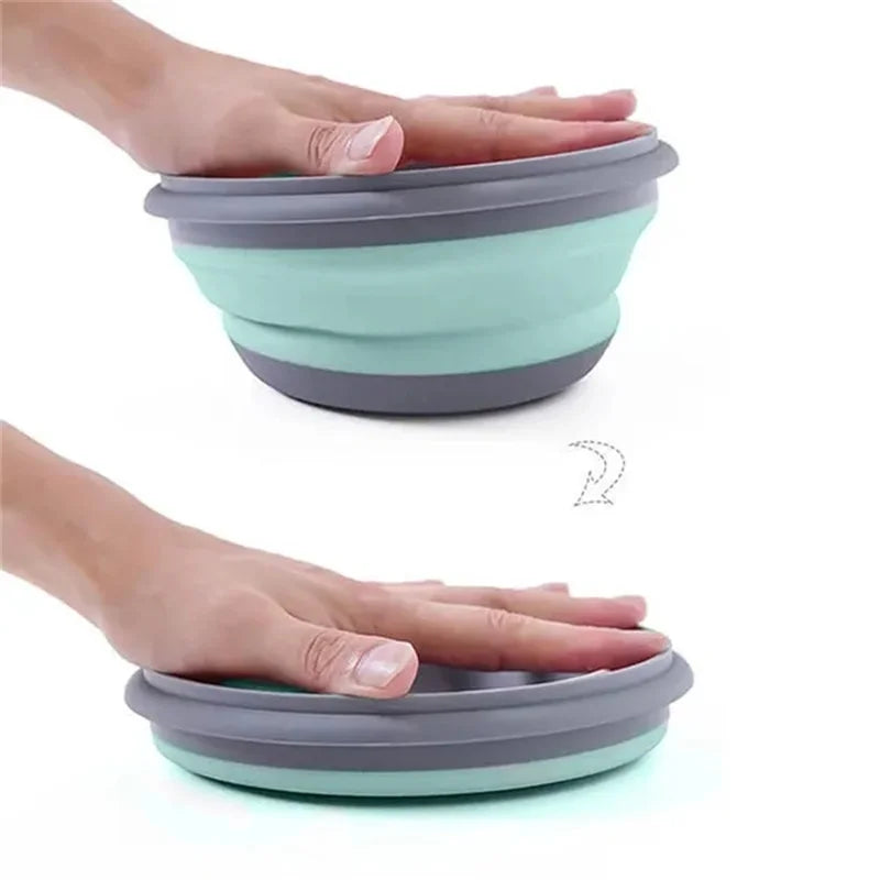 3Pcs/Set Bowl Sets Silicone Folding Lunch Box Folding Bowl Portable Silicone Folding Bowl Kitchen Outdoor Camping Tableware