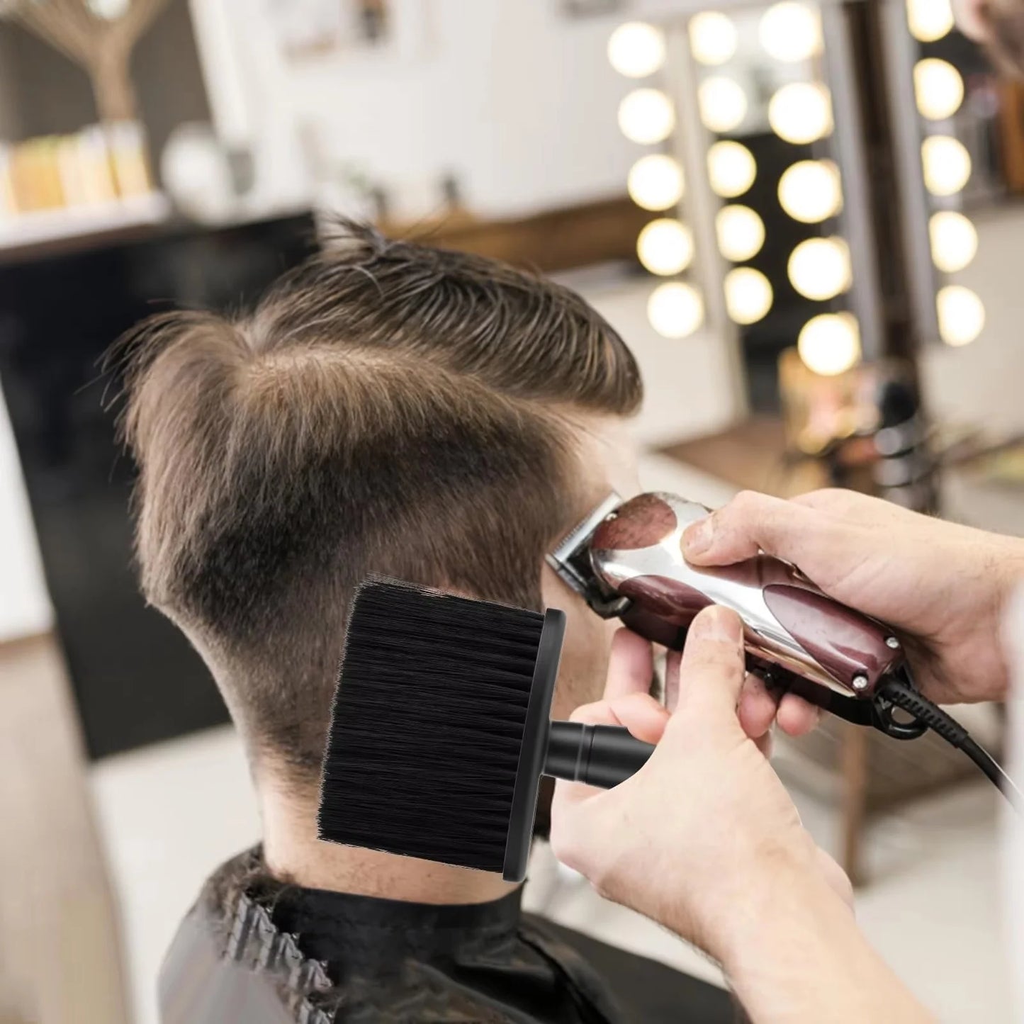 3PCS Professional Barber Neck Duster Set Haircut Beard Shaving Brush Spray Bottle Hairdresser Cleaning Brush Salon Styling Tools