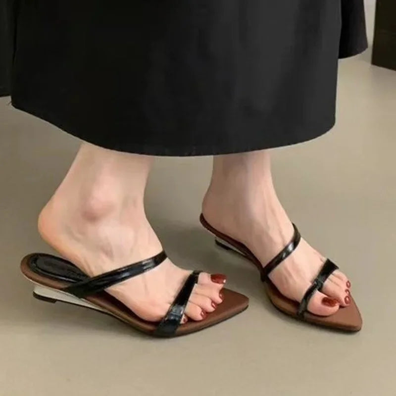 Women Slippers Designer Heeled Sandals Fashion Woman Shoes 2025 Summer New Slides Elegant Flip Flops Beach Sandalias De Mujer - Belvar