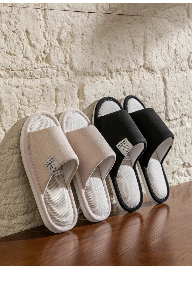 Slippers for Men,Non-Slip Soft-Soled Indoor House Slippers for Spring&Summer, All-Season Linen Home Comfortable Slippers - Belvar