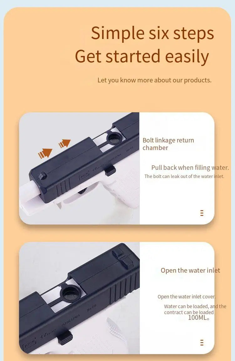 Summer Water Gun non Electric Pistol High-pressure Full Automatic Shooting Water Beach Toy Gun For kid Children Boys Girls Adult