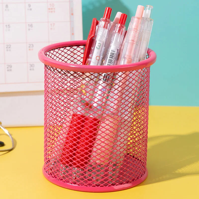 1Pcs New Pencil Holder Office Desk Metal Mesh Square Pen Pot Cup Case Container Organiser Durable Pencil Case